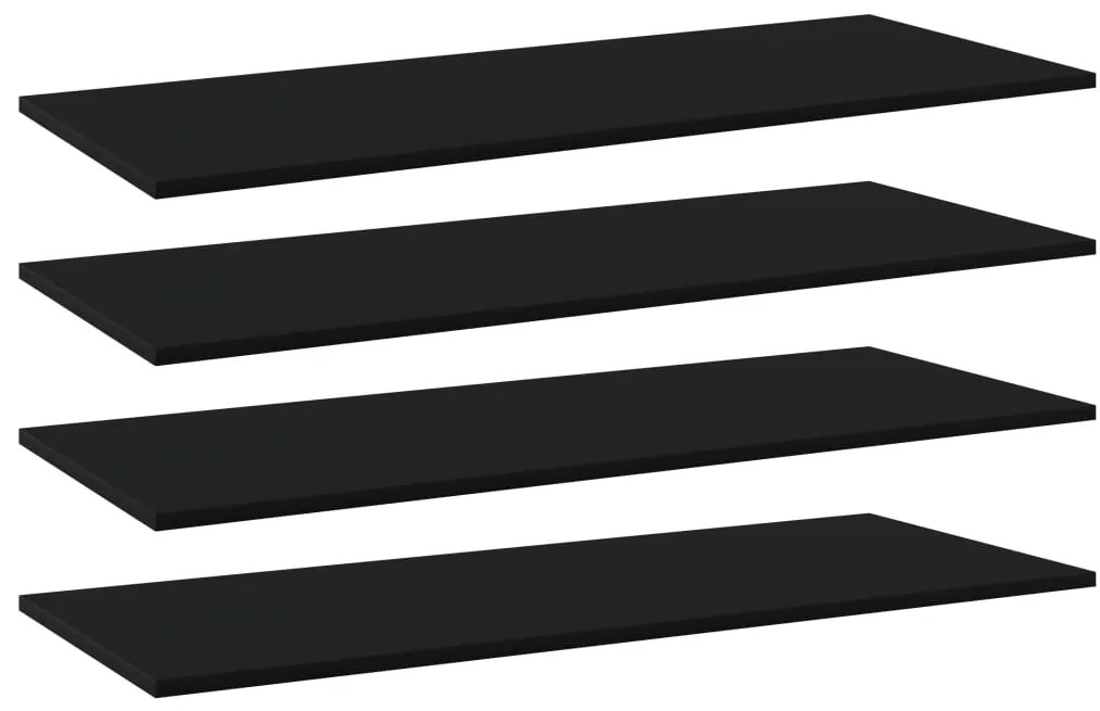 vidaXL Prateleiras para estante 4pcs 100x40x1,5cm contraplacado preto