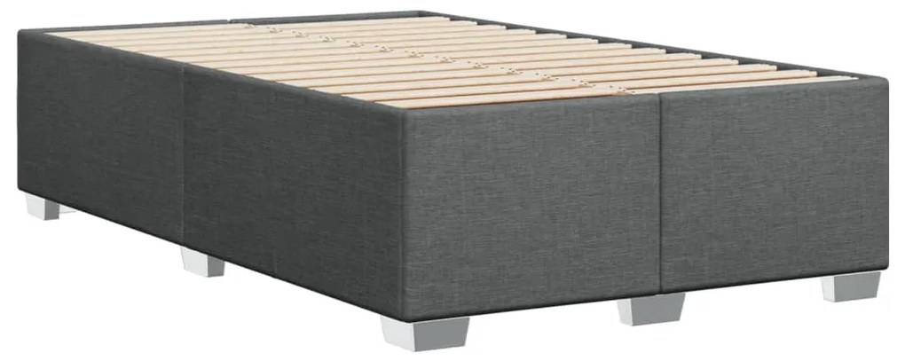 Cama boxspring com colchão 120x190 cm tecido cinzento-escuro