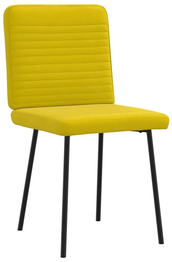 Cadeiras de jantar 4 pcs veludo amarelo