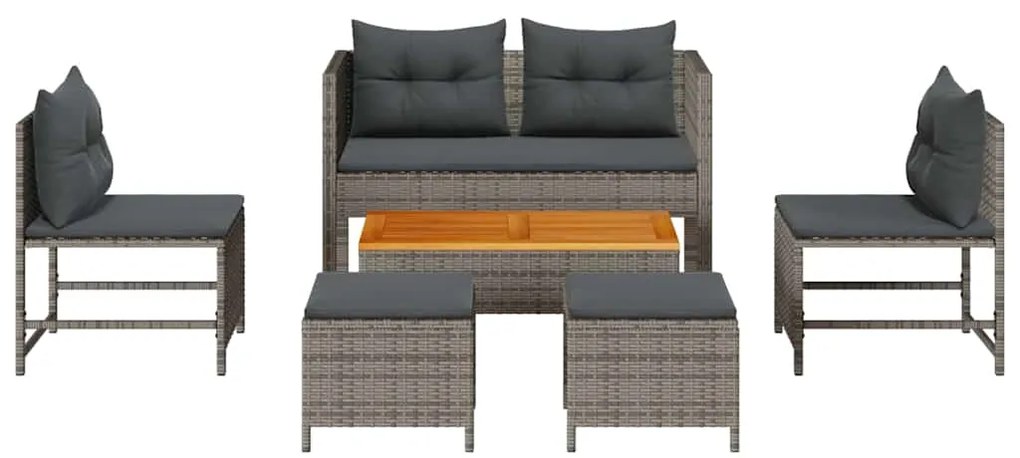 Conjunto de Sofás para Exterior Cinza e cinza escuro