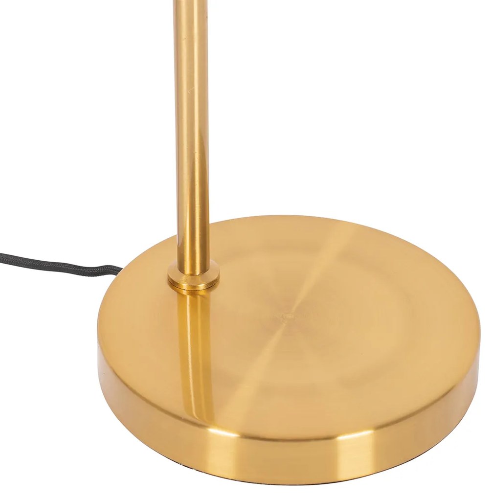 Candeeiro de mesa Art Deco dourado e vidro opala - Flore Design