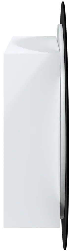 Armário p/ casa de banho c/ espelho redondo e LEDs branco