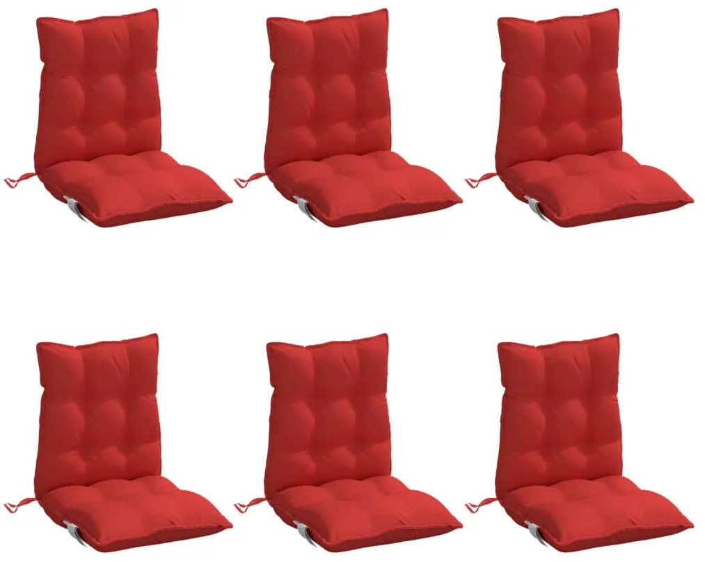 Almofadões cadeira encosto baixo 6 pcs tecido oxford vermelho