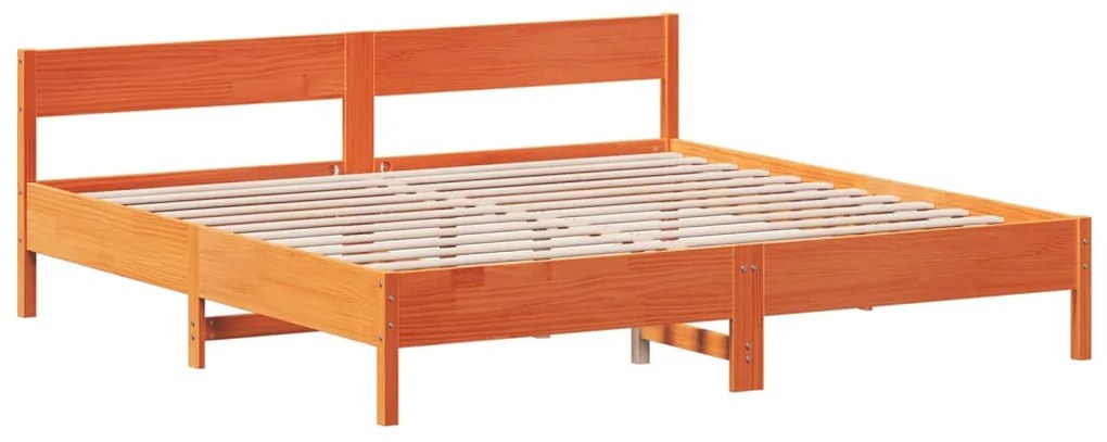 Cama sem colchão 180x200 cm pinho maciço castanho-mel
