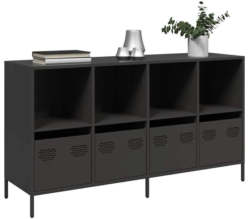Aparador 135x39x73,5 cm aço laminado a frio preto