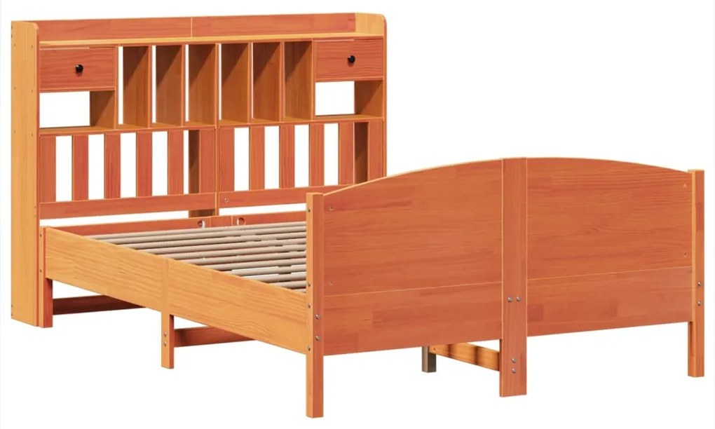 Cama com estante sem colchão 140x200 cm pinho maciço