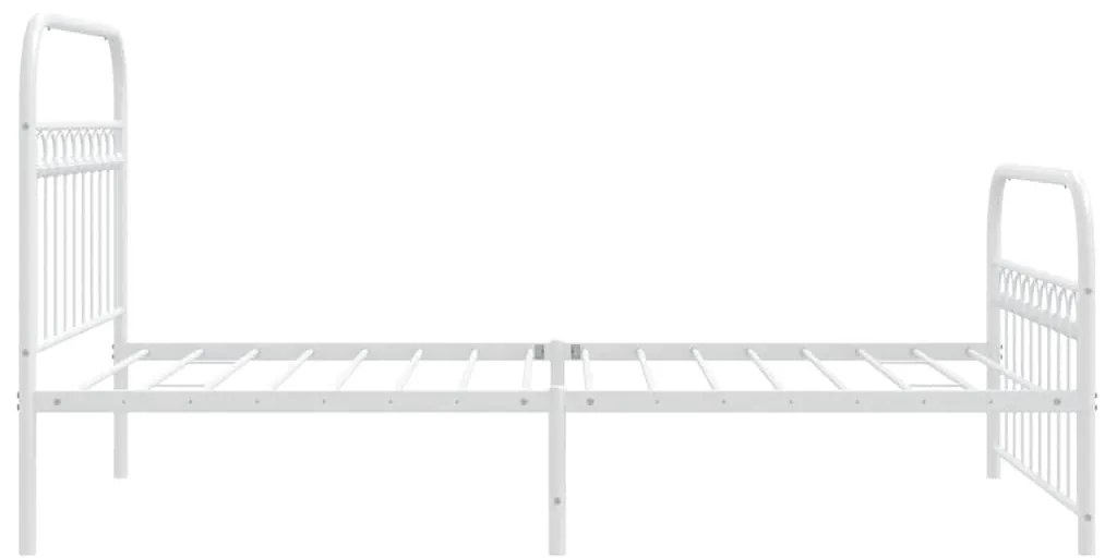 Estrutura de cama com cabeceira e pés 107x203 cm metal branco