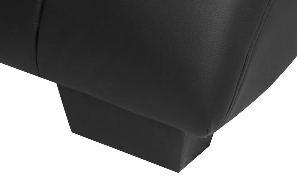 Chaise-longue em pele sintética preta com coluna Bluetooth e porta USB SIMORRE Beliani