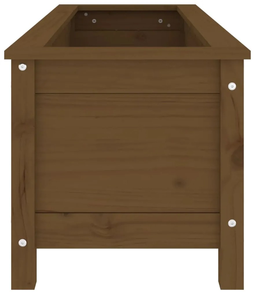 Canteiro elevado jardim 119,5x40x39cm pinho maciço castanho-mel