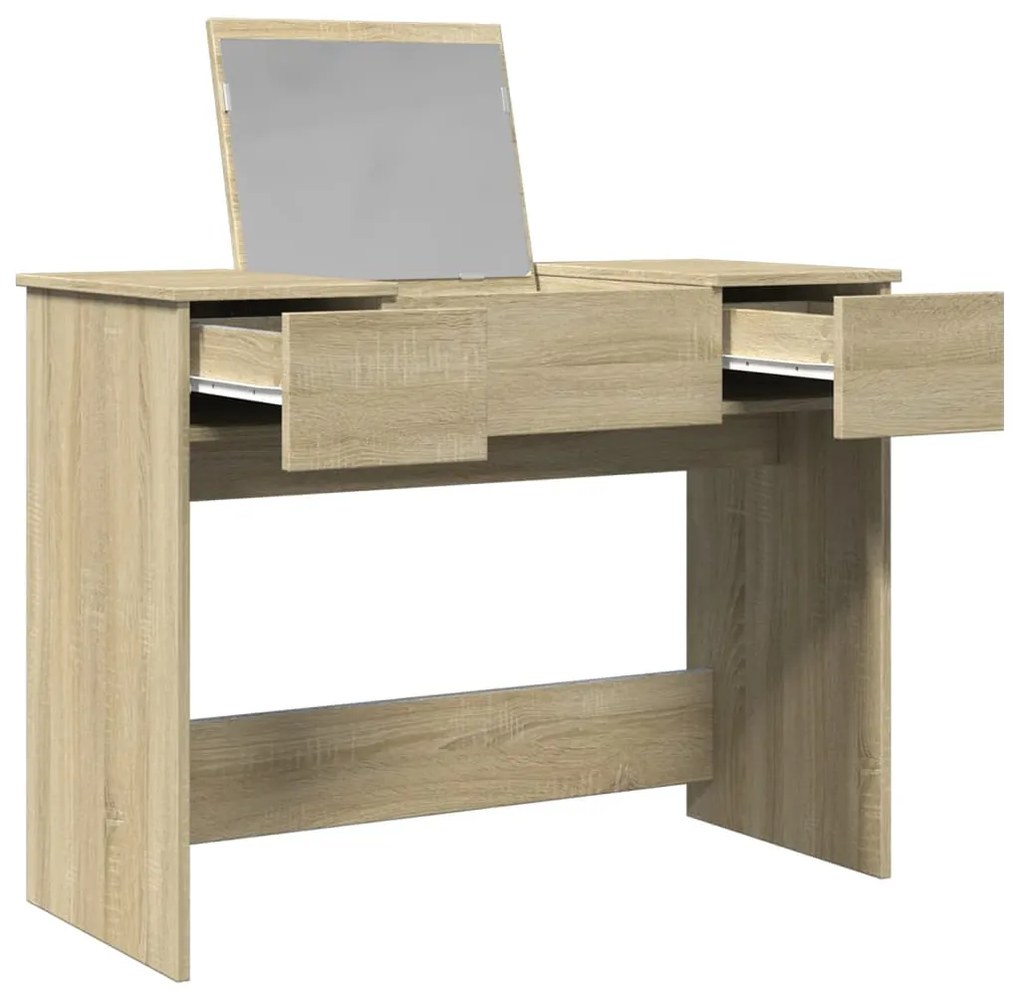 Toucador com espelho 100x45x76 cm cor carvalho sonoma