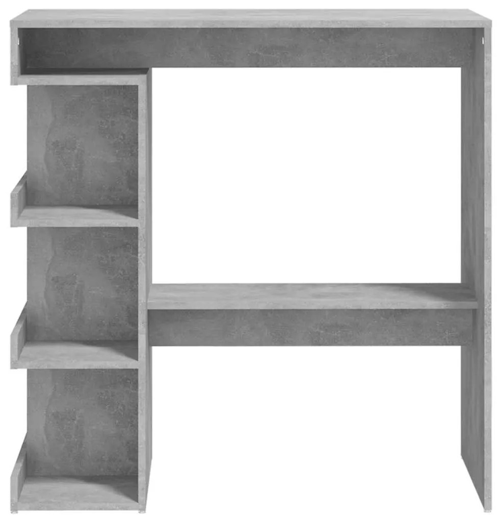 Mesa de bar com prateleira derivados de madeira cinza cimento