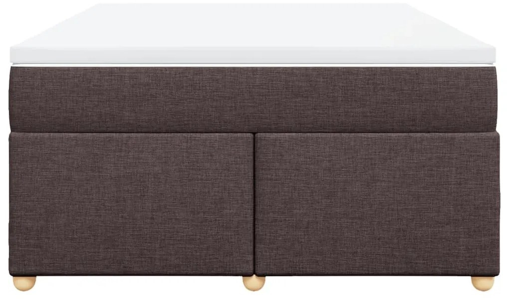 Cama com molas/colchão 160x200 cm tecido castanho-escuro