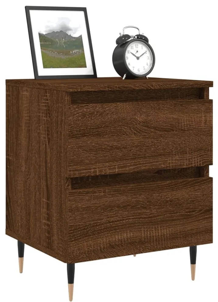 Mesa cabeceira 40x35x50 cm derivados madeira carvalho castanho