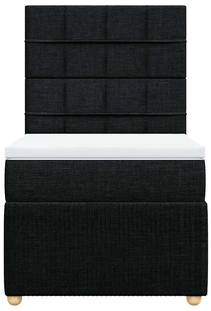 Cama com molas/colchão 90x190 cm tecido preto