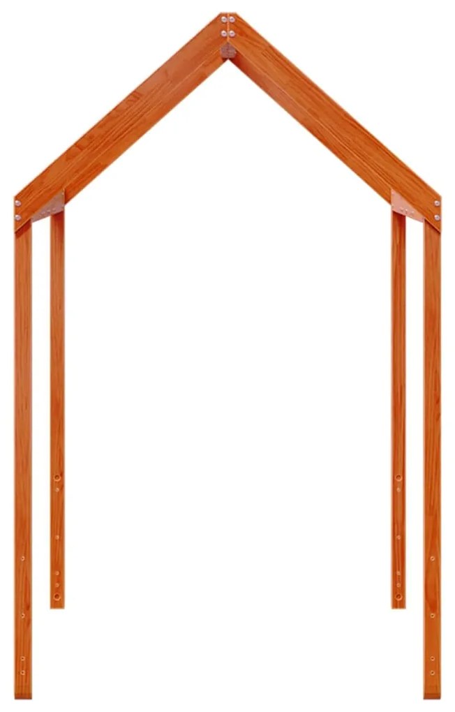 Telhado cama infantil 207x95,5x159 cm pinho maciço castanho mel