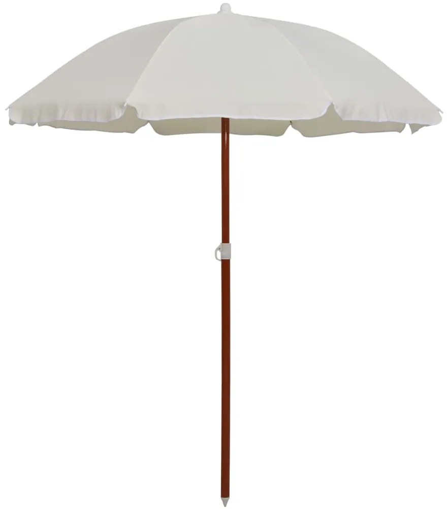Guarda-sol de jardim com poste de aço 180 cm cor areia