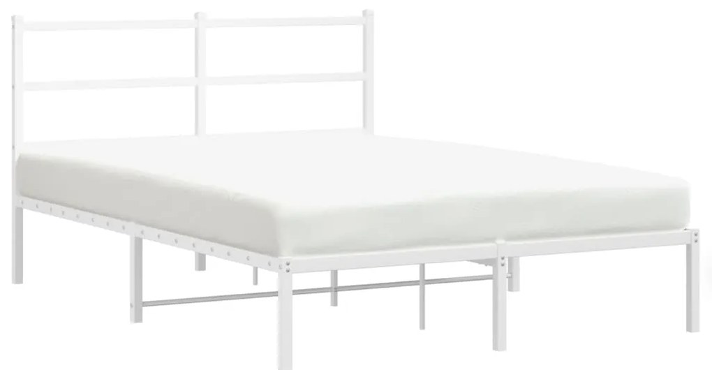 Estrutura de cama com cabeceira 140x200 cm metal branco