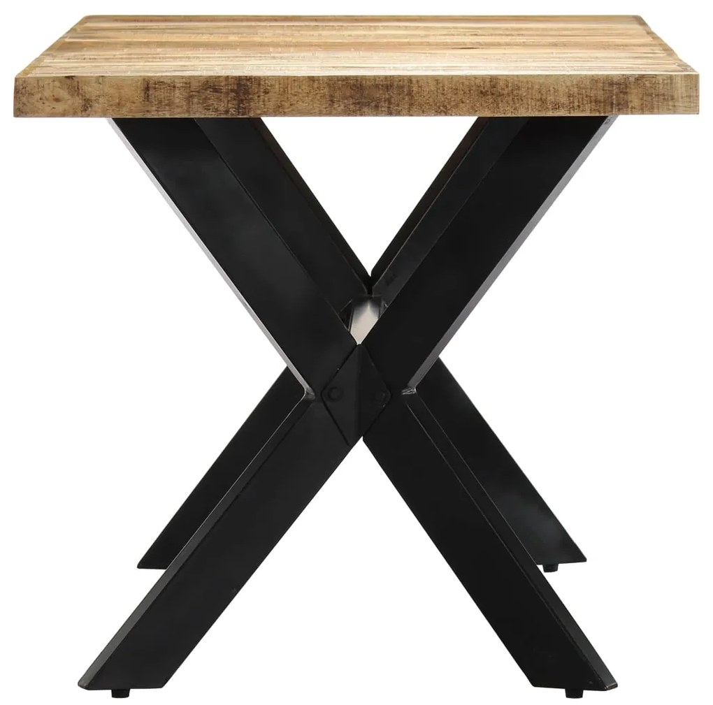 Mesa de jantar 140x70x75 cm madeira de mangueira maciça áspera
