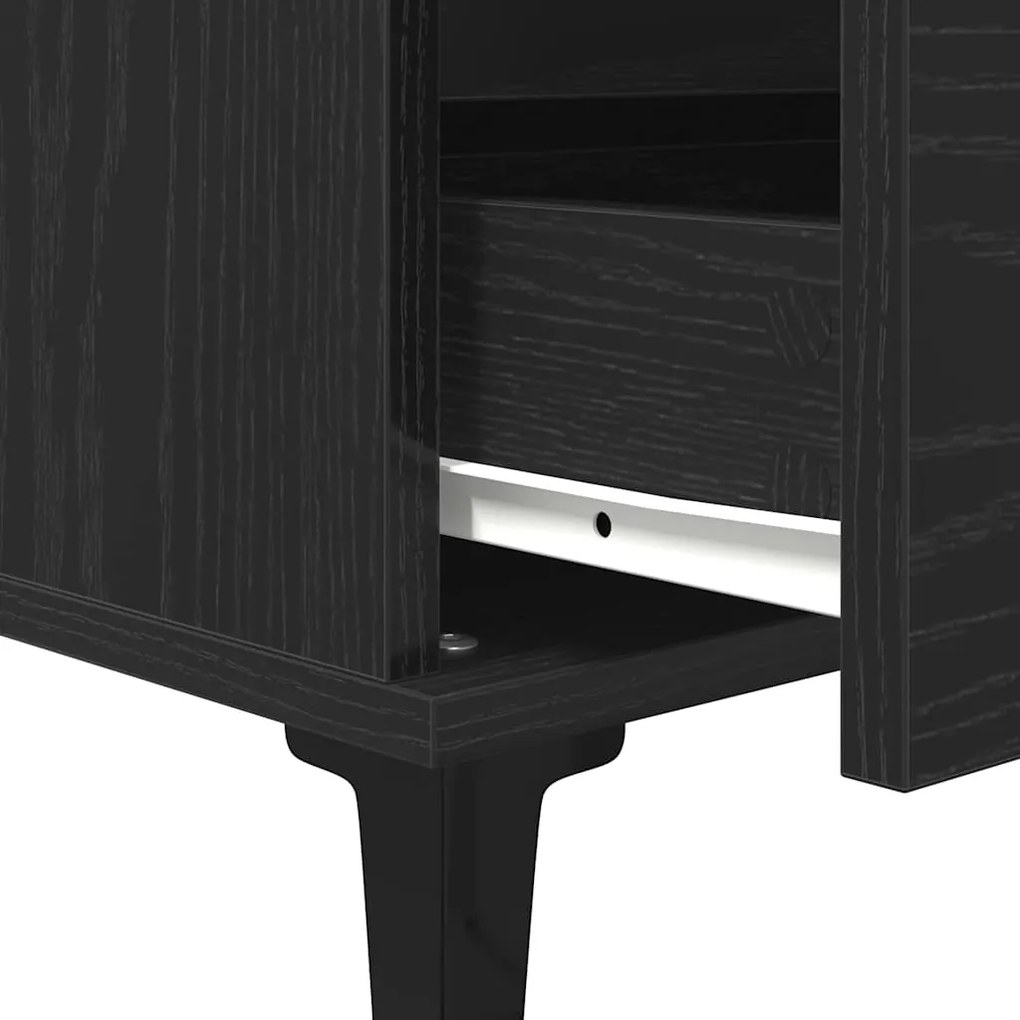Sideboard vidaXL Preto Carvalho 60x35x70 cm Madeira engenheirada