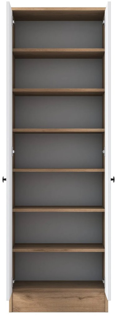 Roupeiro P6 – Nogueira e Branco – 59,8x182,8x37,5 cm