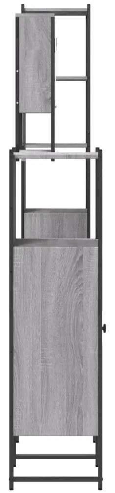 4 pcs Conjunto móveis casa de banho madeira proc. cinza sonoma