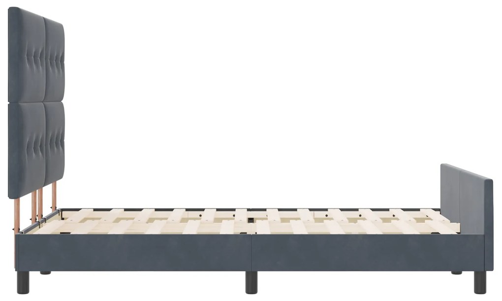 Cama vidaXL Cinza Escuro 160x200 cm Veludo