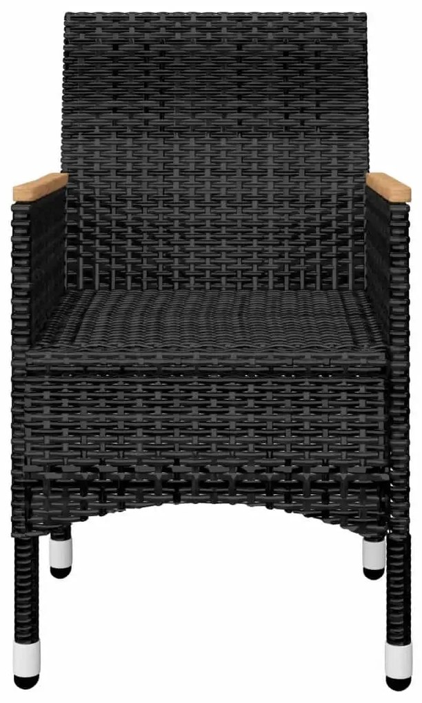 5 pcs conjunto de jantar p/ jardim c/ almofadões preto