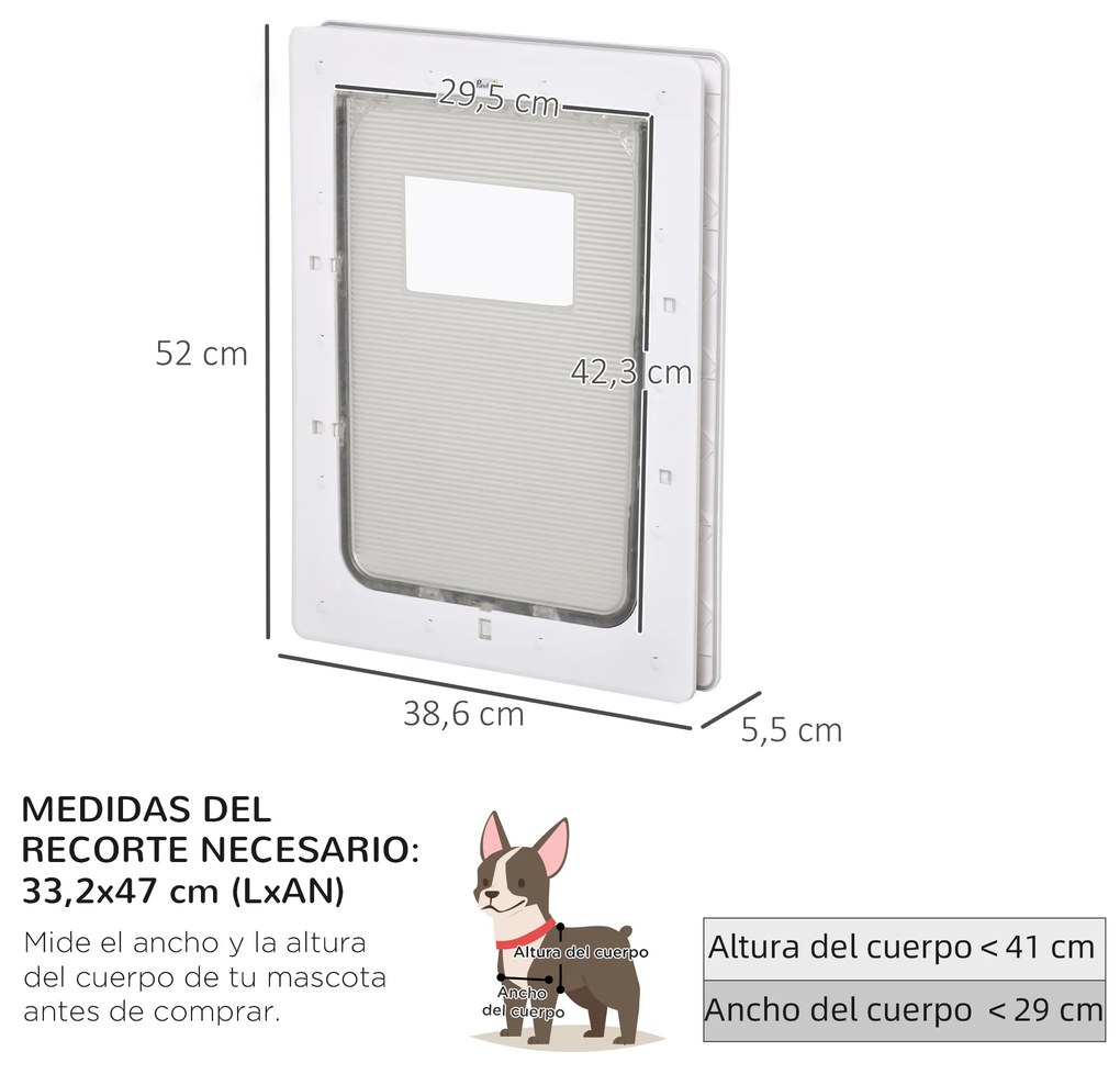 Porta para Cães e Gatos com Fechadura Magnética 2 Vias de Sistema de Bloqueio Porta para Animais de Estimação para Entrada e Saída Fácil de Instalar 3