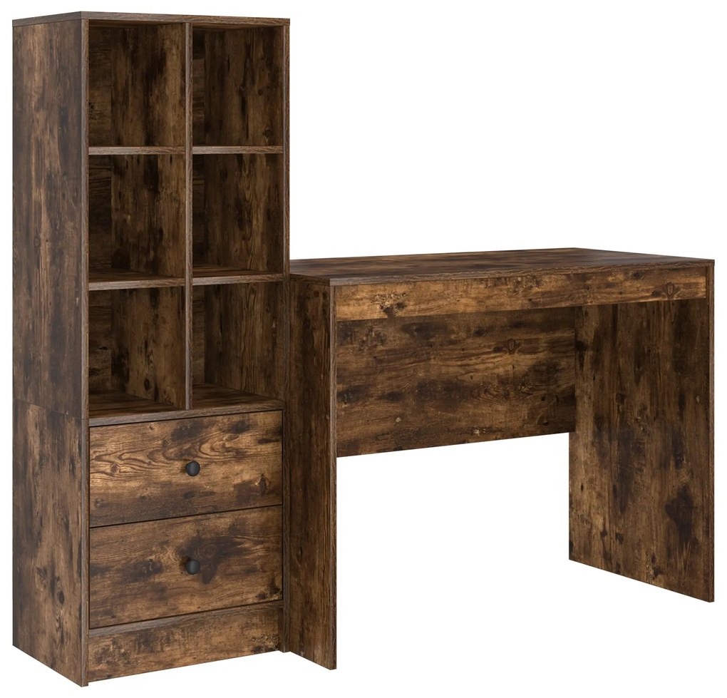 Mesa com Armazenamento Carvalho Fumado Madeira de Engenharia