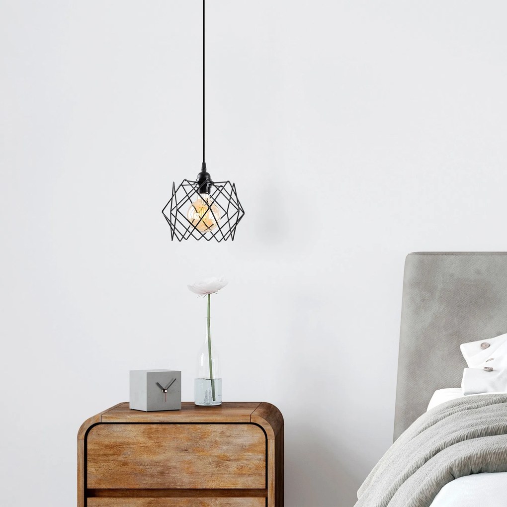 Candeeiro de Teto Karakas – Preto – Diâmetro 24 cm
