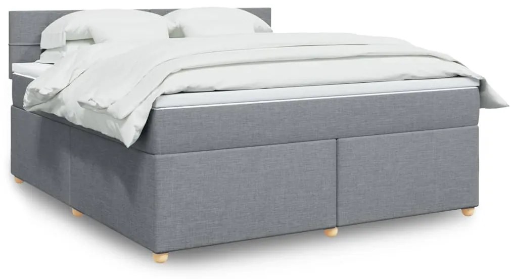 vidaXL Cama com molas/colchão 180x200 cm tecido cinzento-claro