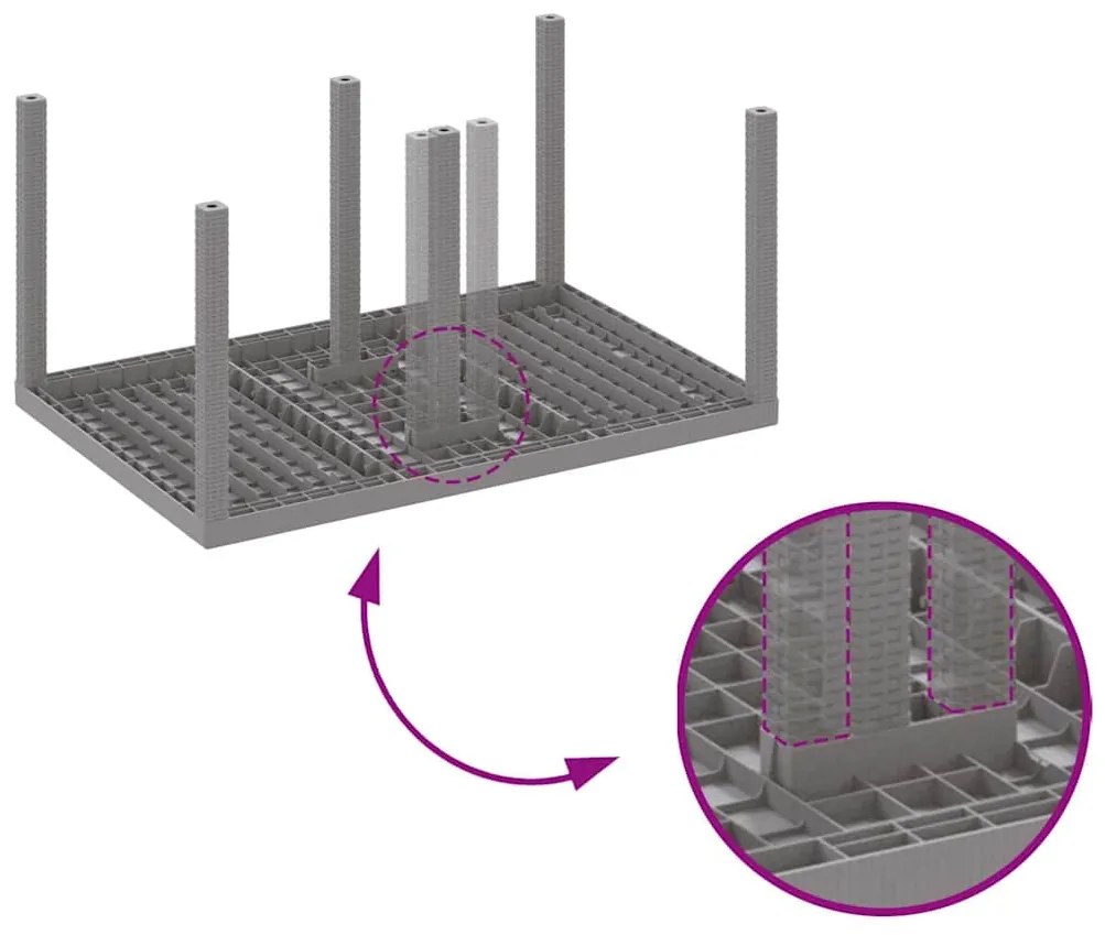 Conjunto de Jantar para Jardim 7 pcs Cinzento-claro