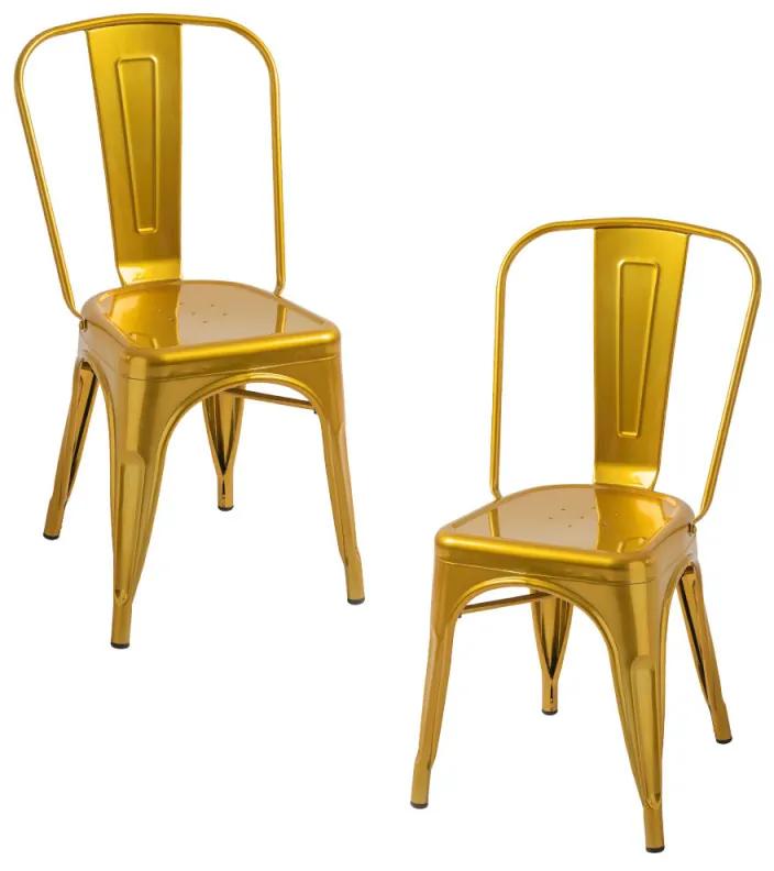 Pack 2 Cadeiras Torix Metalizadas - Ouro metalizado