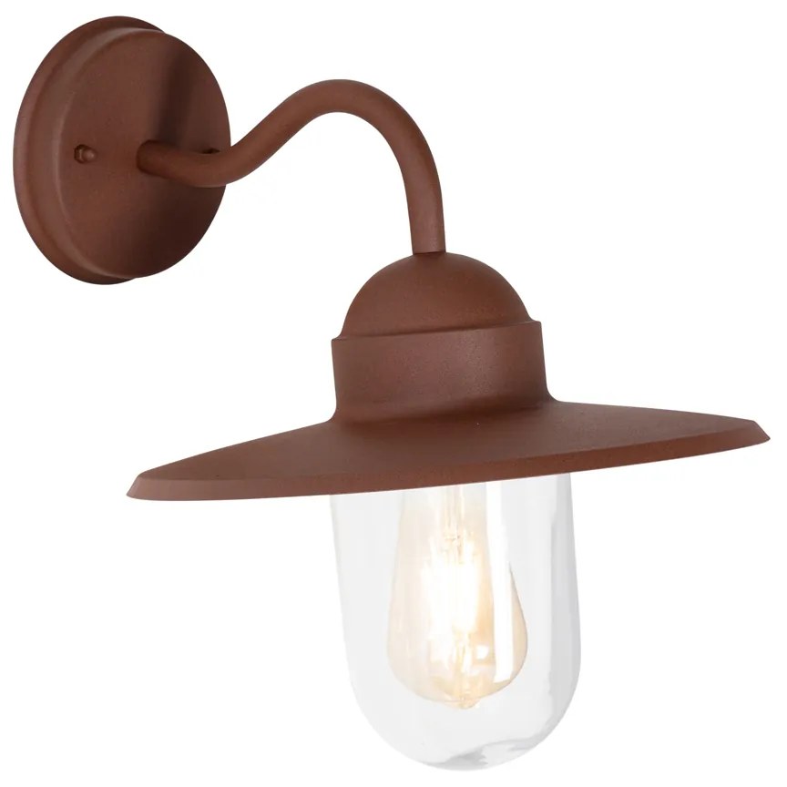 Candeeiro de parede moderno para exterior castanho ferrugem IP44 - Kansas Moderno,Industrial