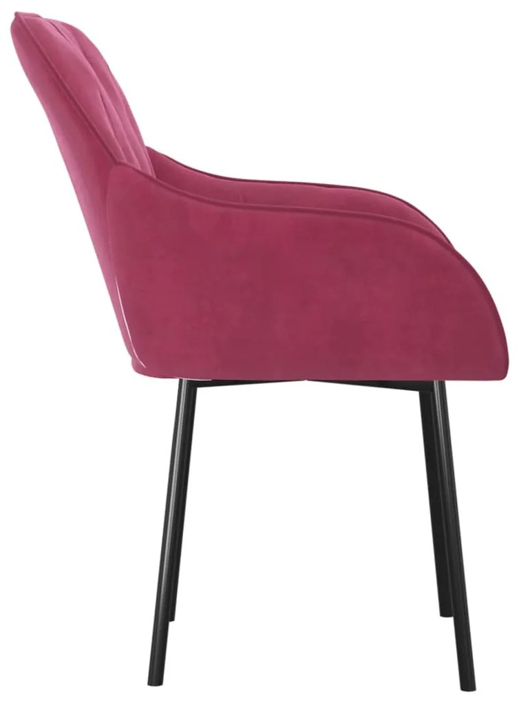 Cadeiras de jantar 2 pcs veludo vermelho tinto