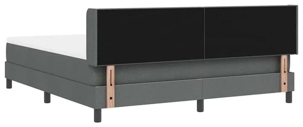 Cama Box com Colchão , Cinza Escuro, 180 x 200 cm, Tecido