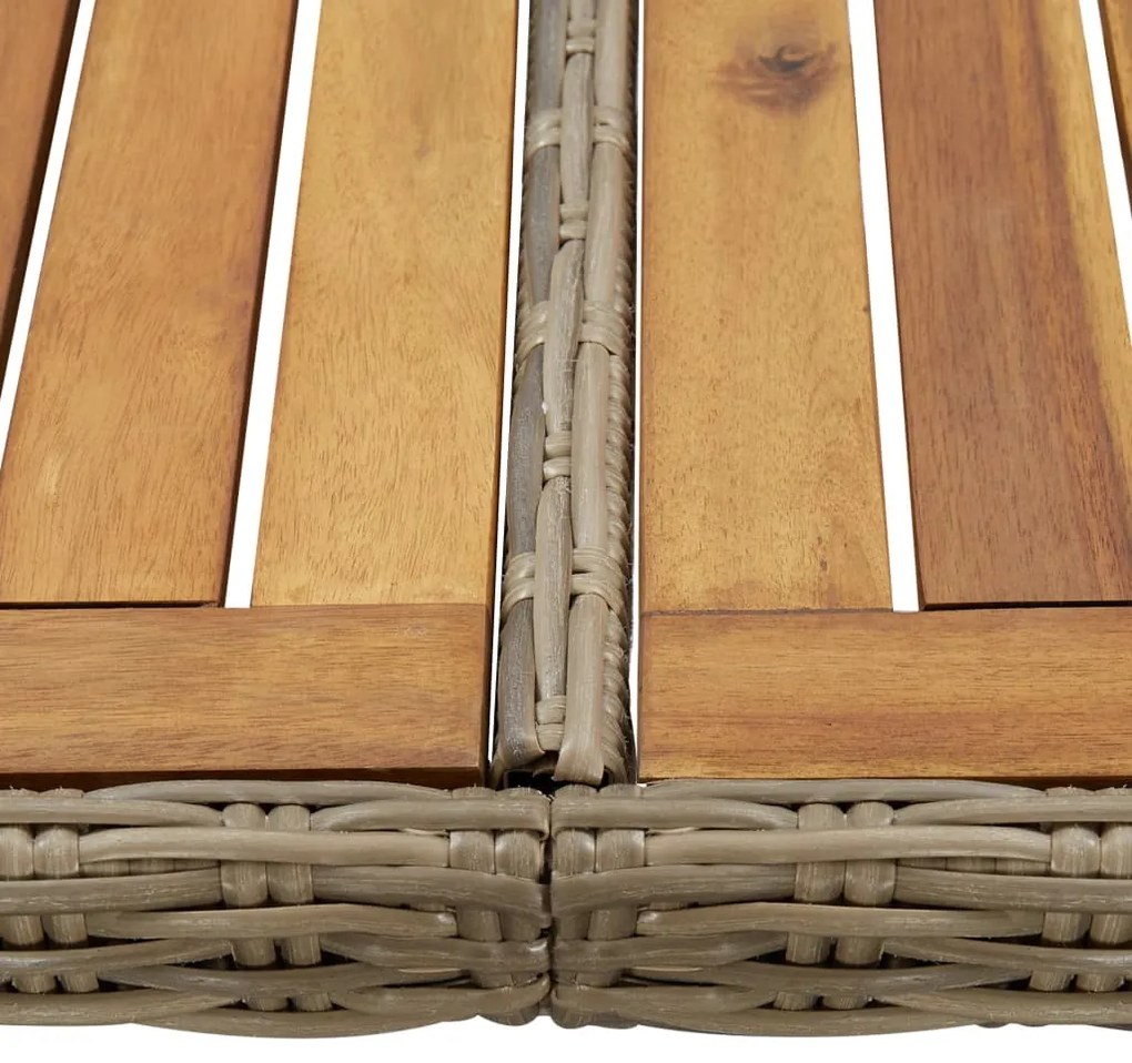 Mesa de jantar jardim 200x100x74 cm vime PE castanho