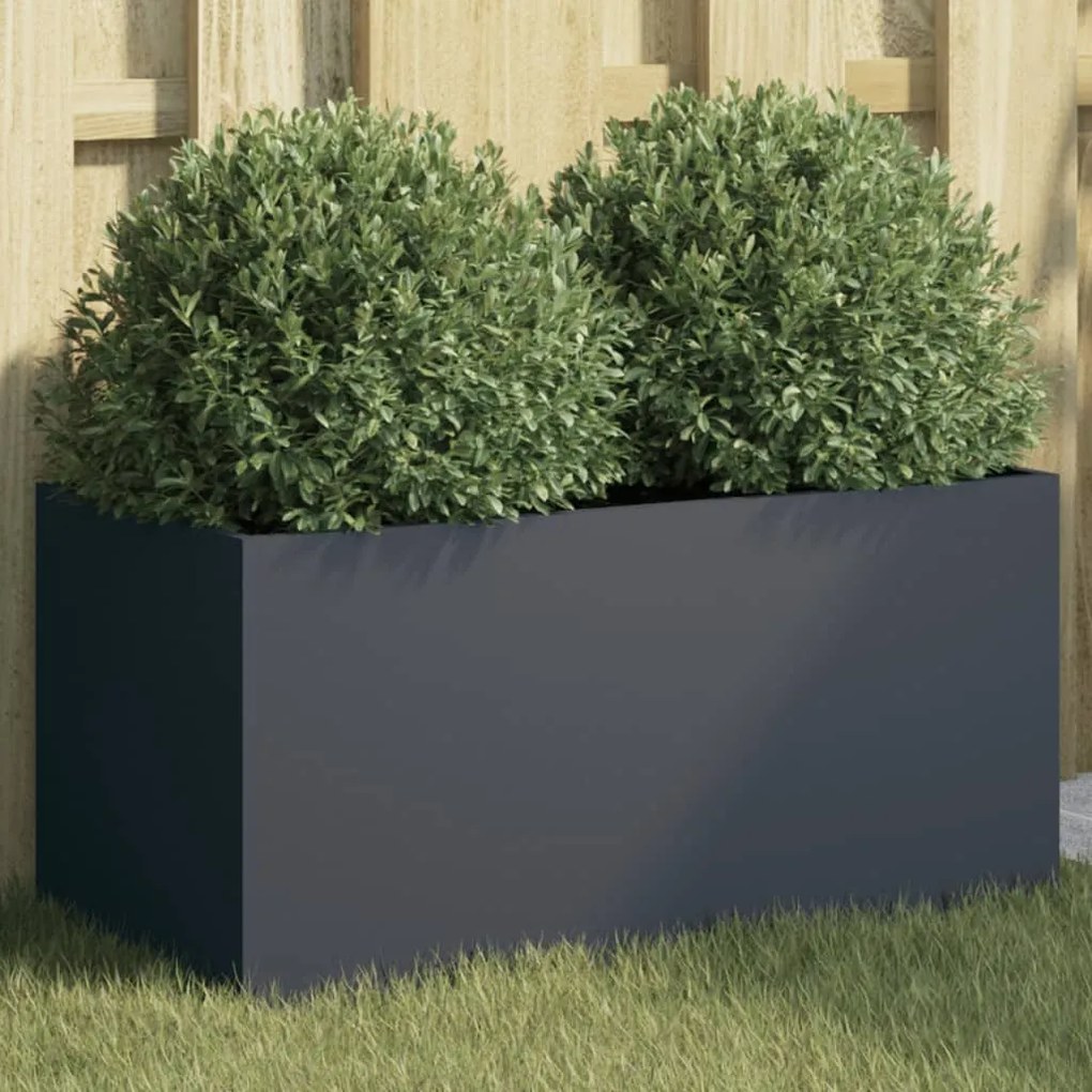 Vaso/floreira 62x30x29 cm aço antracite