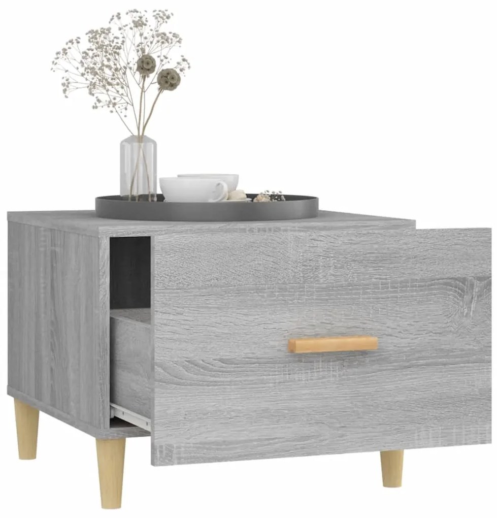 Mesas de centro 2 pcs 50x50x40 cm madeira proc. sonoma cinza