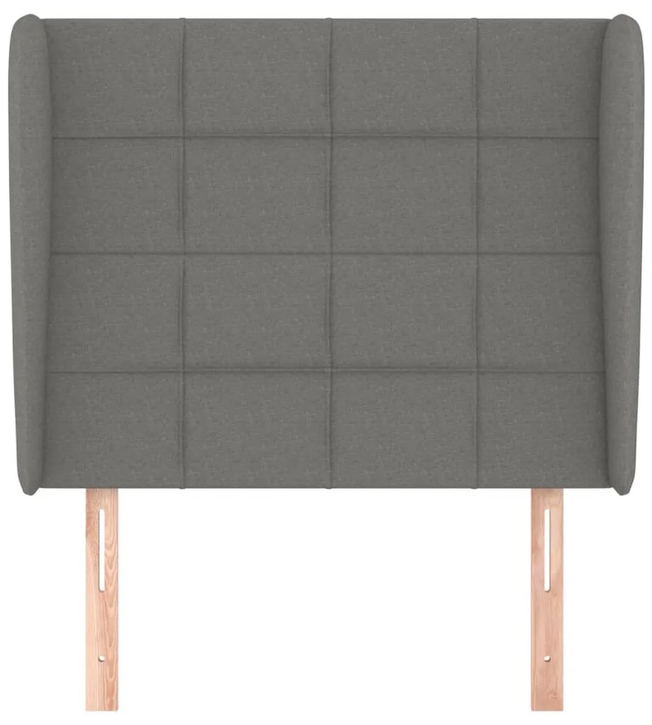 Cabeceira cama c/ abas tecido 103x23x118/128 cm cinzento-escuro