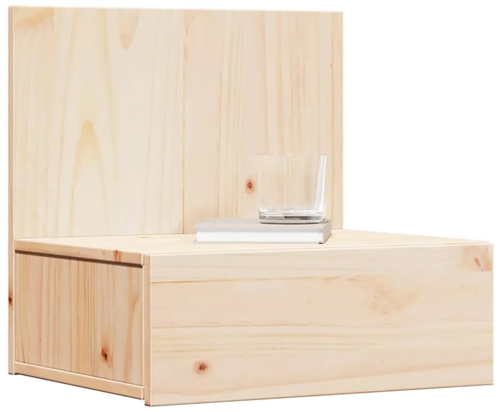 Mesa de Cabeceira Montada na Parede com gaveta 2 pcs Castanho