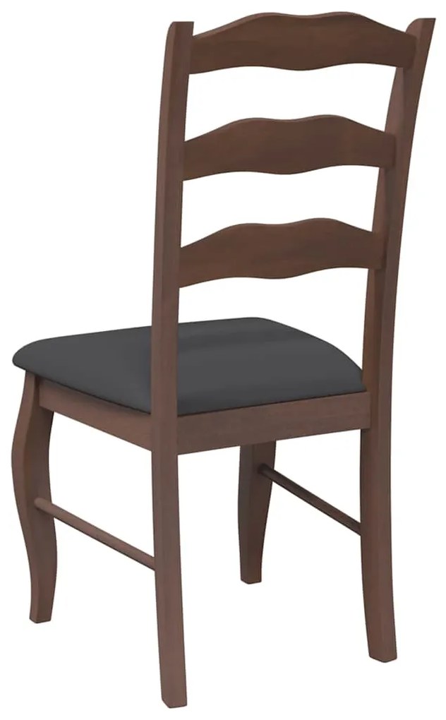 Cadeiras de jantar com almofadões 2 pcs madeira maciça castanho