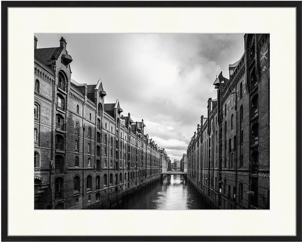 Impressão digital emoldurada Speicherstadt Hamburg