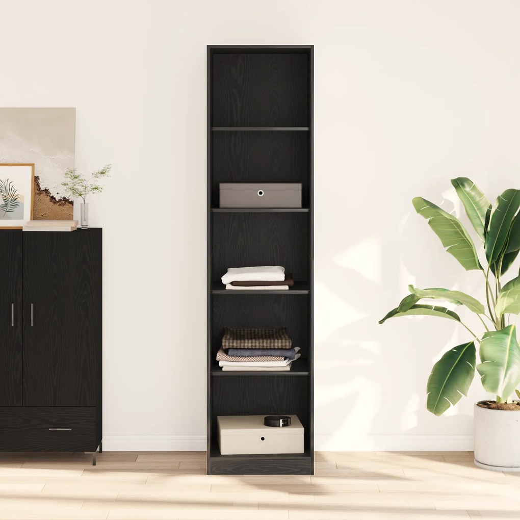 Guarda-roupa vidaXL em Carvalho Preto de 50x50x200 cm em Madeira de En