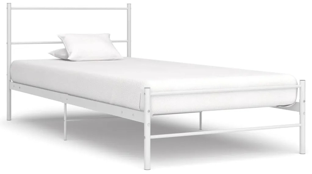 vidaXL Estrutura de cama 100x200 cm metal branco