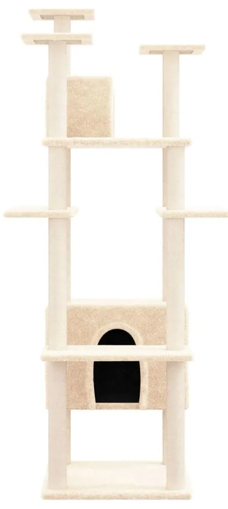 Árvore para gatos c/ postes arranhadores sisal 162 cm cor creme