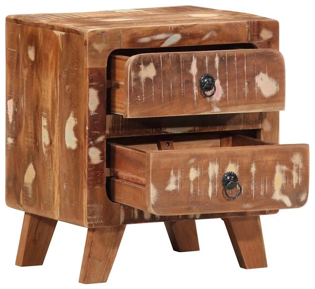 Mesas de cabeceira 2 pcs 40x32x46 cm madeira recuperada maciça