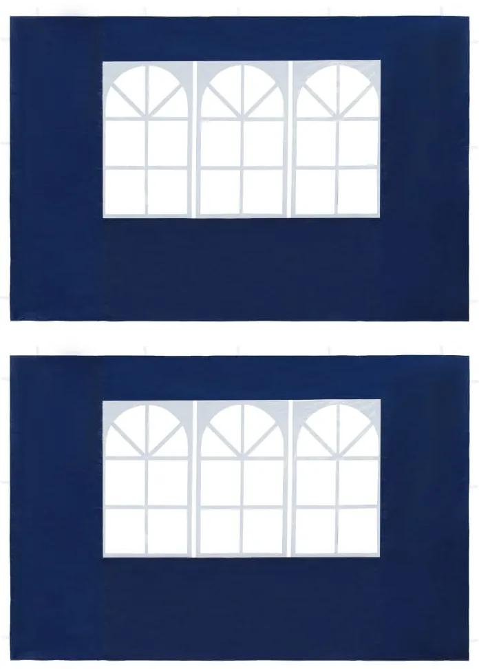 Parede lateral com janela p/ tenda de festas 2 pcs PE azul