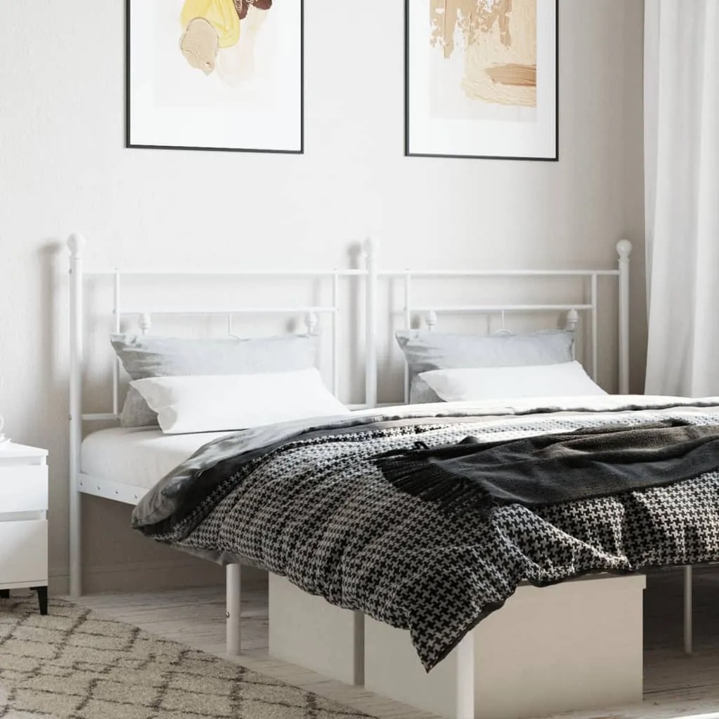 Cabeceira de cama 180 cm metal branco