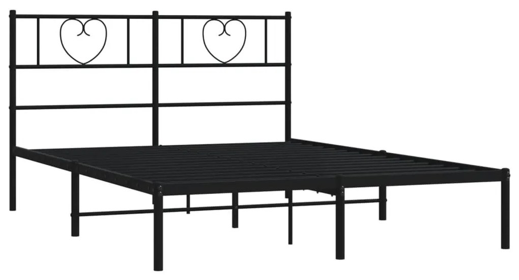 Estrutura de cama com cabeceira 140x190 cm metal preto